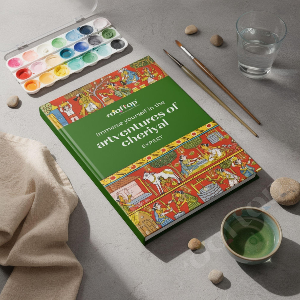 Rooftop Artventures of Cheriyal - Expert Coloring Book | Advanced Indian Folk Art Designs | Traditional Scroll Painting Patterns | Stress-Relief & ... for Artists & Art Enthusiasts: English - Retail Maharaj