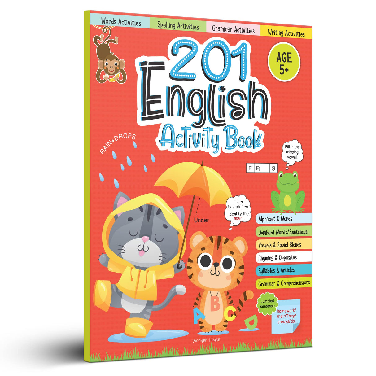 201 English Activity Book: Fun Activities and Grammar Exercises | Alphabet & Words, Rhyming & Opposites | Ages 5–9 | 4+ Hours of Interactive Learning - Retail Maharaj