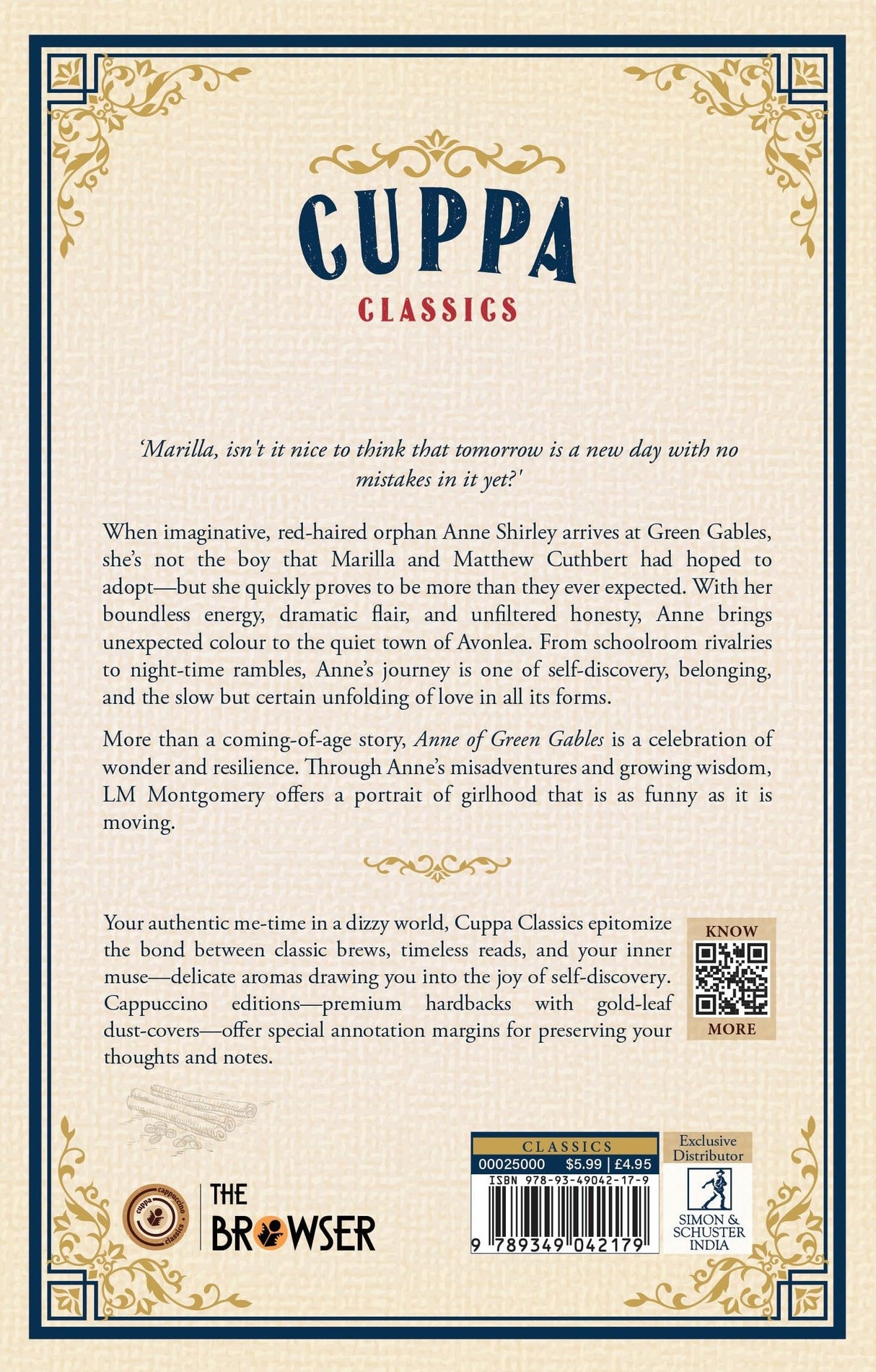 Anne of Green Gables (Cuppa Classics) - Retail Maharaj