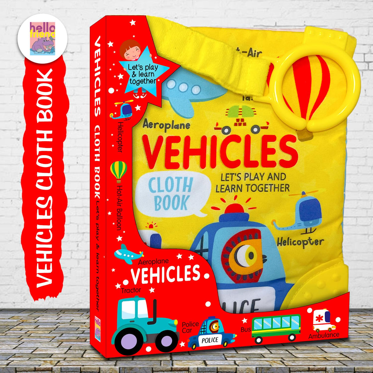 Vehicles Cloth Book for Early Learning and Interactive Education for Kids - Retail Maharaj