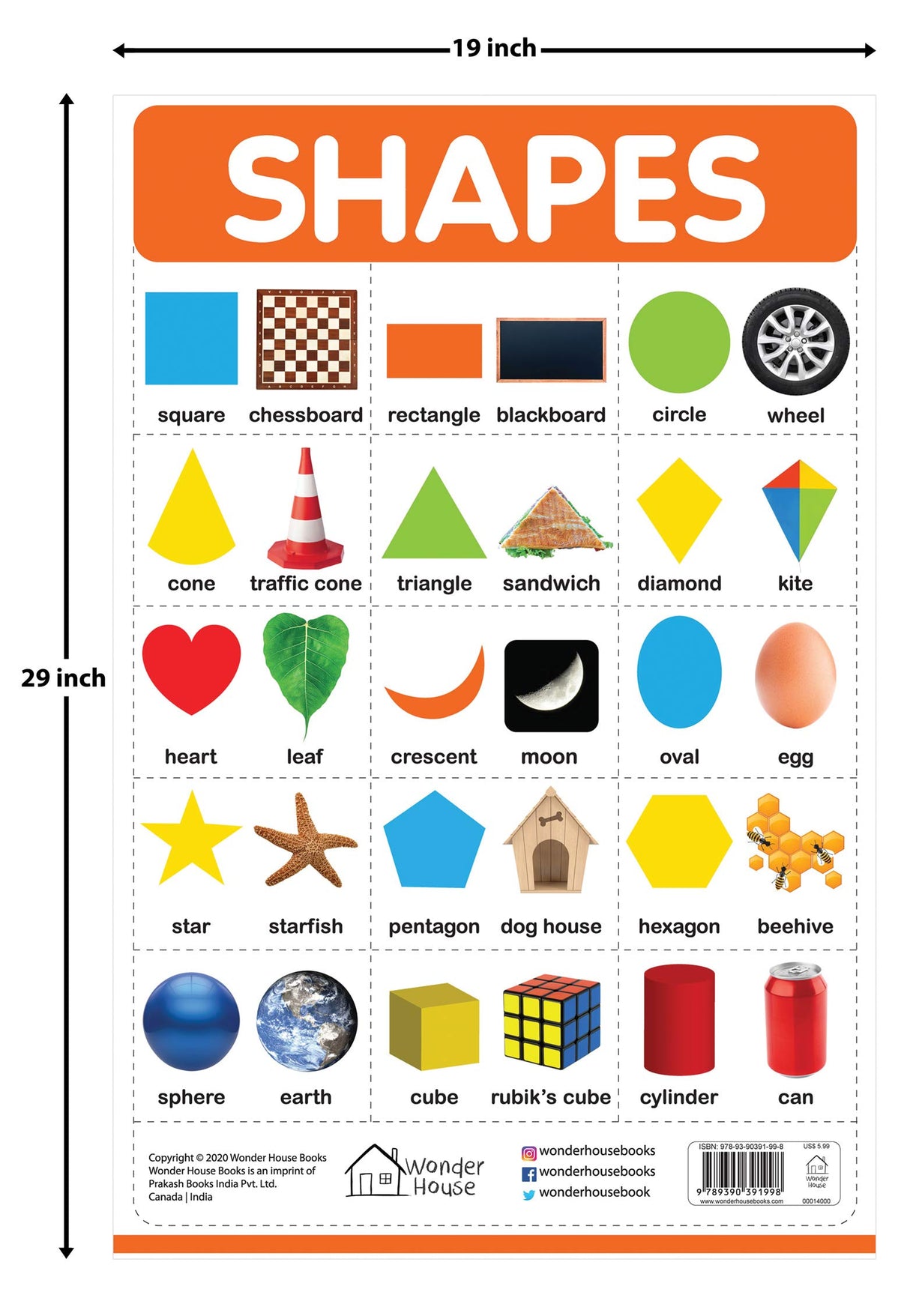 Shapes - My First Early Learning Wall Chart: For Preschool, Kindergarten, Nursery And Homeschooling (19 Inches X 29 Inches) - Retail Maharaj