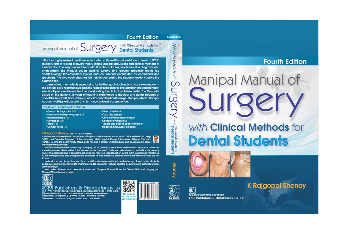 Manipal Manual Of Surgery With Clinical Methods For Dental Students 4Ed (Pb 2022) - Retail Maharaj
