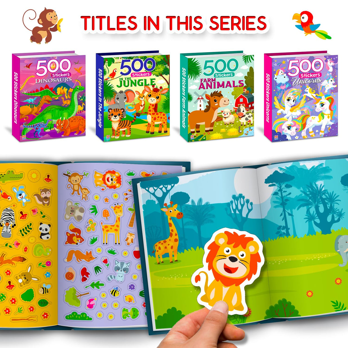 My First 500 Jungle Sticker Activity Book for Kids, Children and Toddlers β Fun Activity with Coloring β Ages 3+ Years - Retail Maharaj
