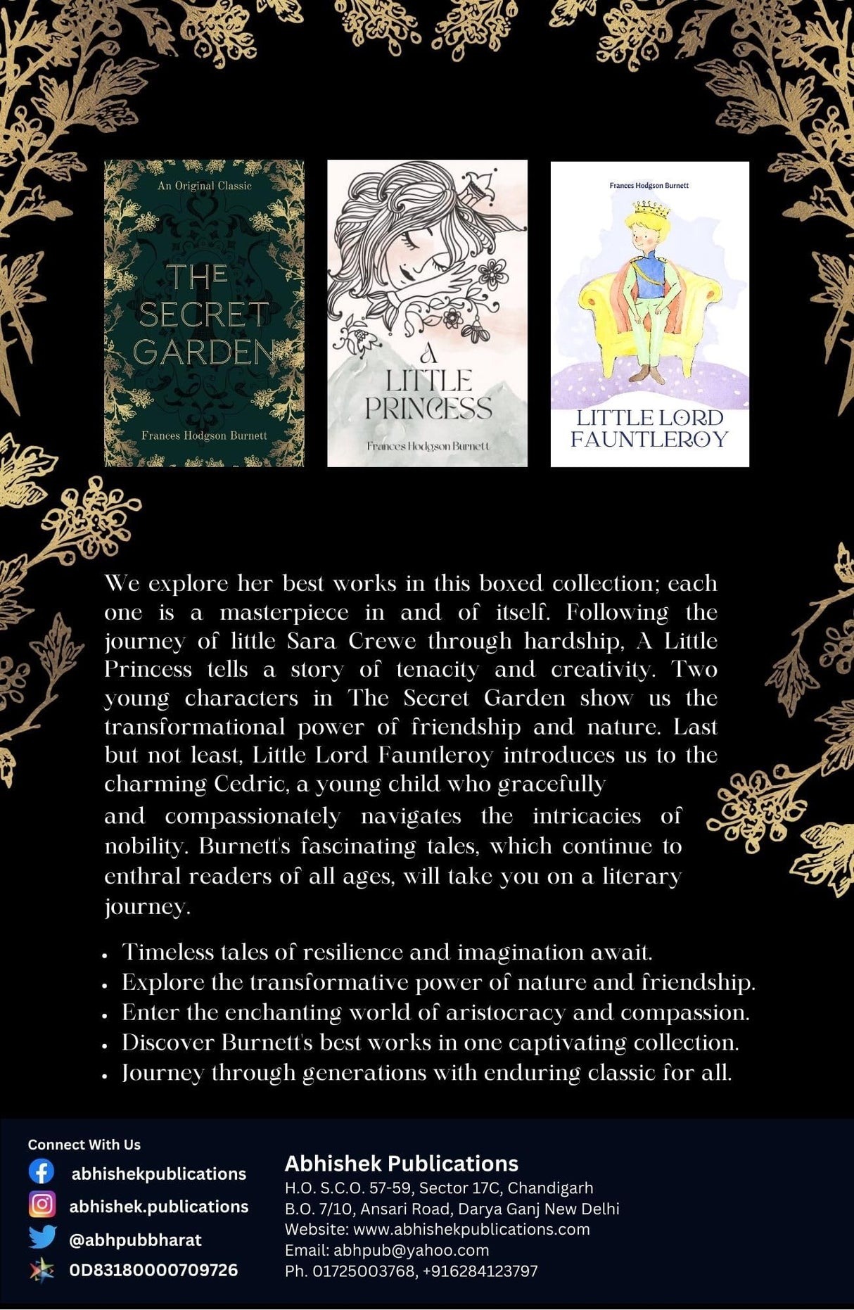 The Best of Frances Hodgson Burnett Boxed Set (A Little Princess, The Secret Garden, Little Lord Fauntleroy) Set of 3 Books - Retail Maharaj