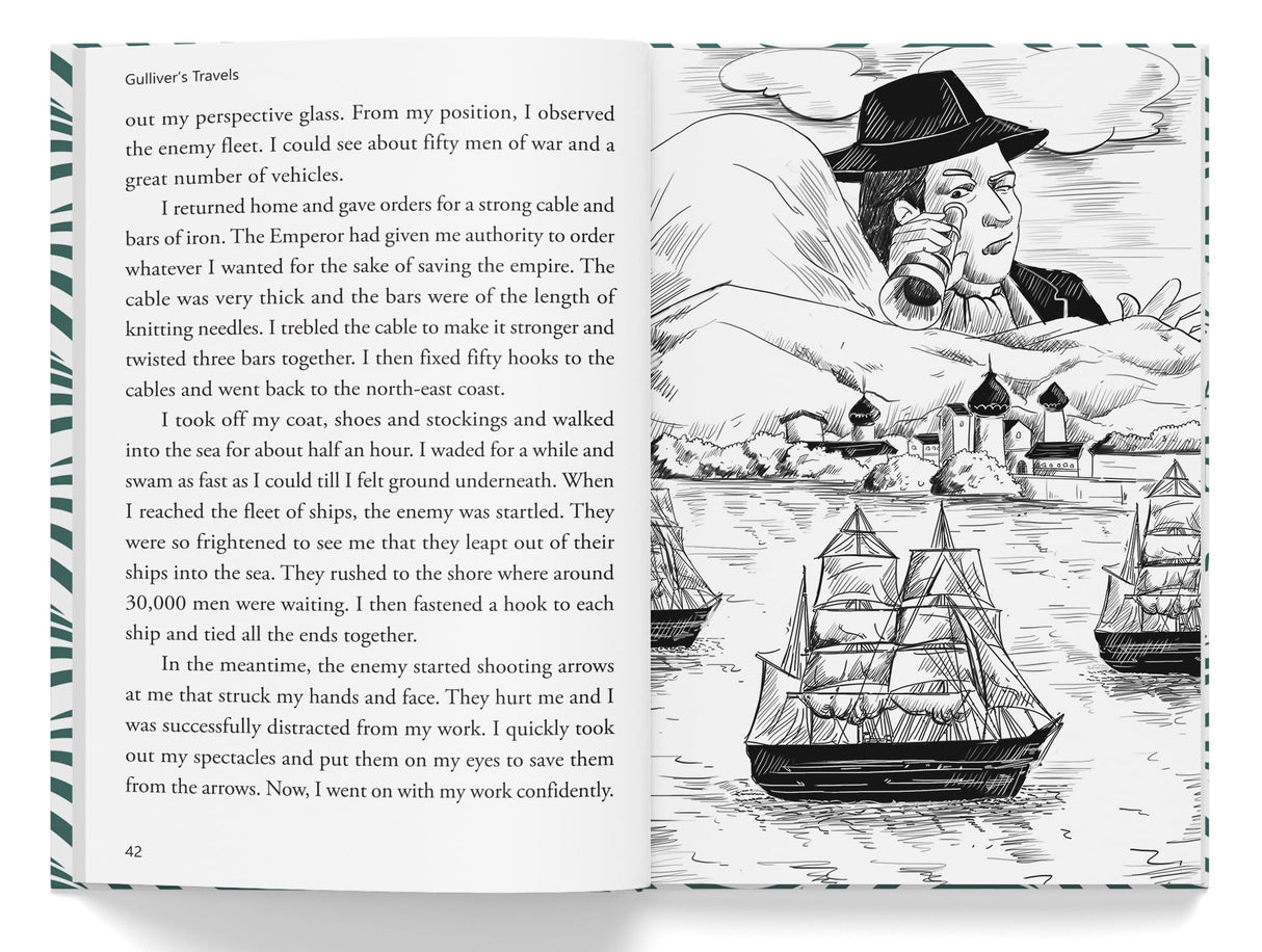 Gulliver Travels : Illustrated Abridged Children Classics English Novel with Review Questions - Retail Maharaj