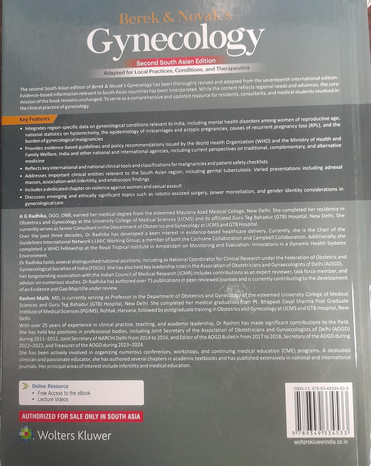 BEREK AND NOVAKS GYNECOLOGY ADAPTED FOR LOCAL PRACTICES CONDITIONS AND THERAPEUTICS WITH ACCESS CODE (SECOND SAE) (HB 2025) ADAPTATION FROM 17ED - Retail Maharaj