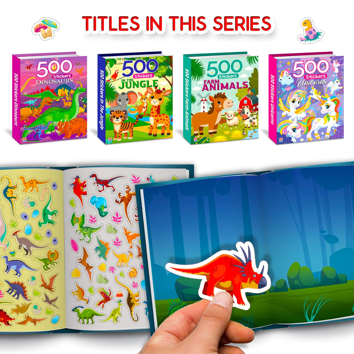 My First 500 Dinosaur Sticker Activity Book for Kids, Children and Toddlers β Fun Activity with Coloring β Ages 3+ Years - Retail Maharaj
