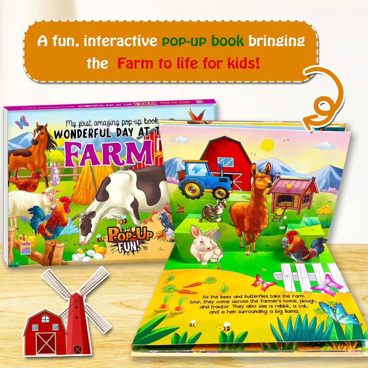 My First Amazing Pop up story Book Wonderful Day in the Farm with Bestime Fun and Colorful for Kids, Children and Toddlers - Ages 2+ Years - Retail Maharaj