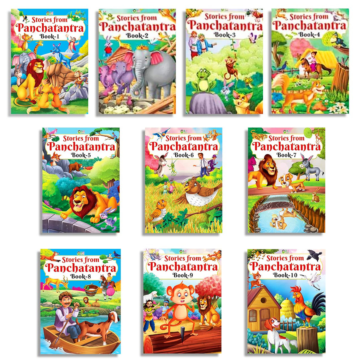 FUN READS Stories From Panchatantra | Pack of 10 Books | Paperback | All Time Favorite Pastime Stories | Ideal Library Collection | Moral Values for Children - Retail Maharaj
