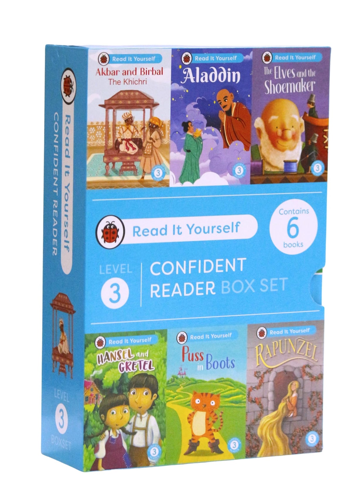 Read It Yourself with Ladybird: Confident Readers Level 3: 6 Books Collection Box Set (Akbar and Birbal, Aladdin, Puss in Boots, Hansel and Gretel, Rapunzel and The Elves and the Shoemaker - Retail Maharaj