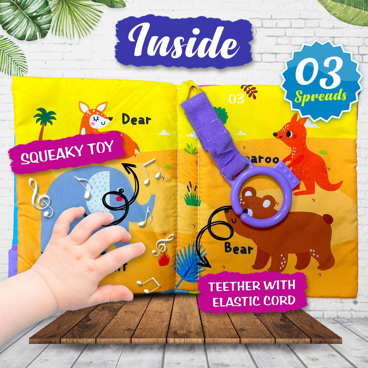Hello Friend Books Fun With Animals - Cloth Book for Early Learning and Interactive Education - Retail Maharaj
