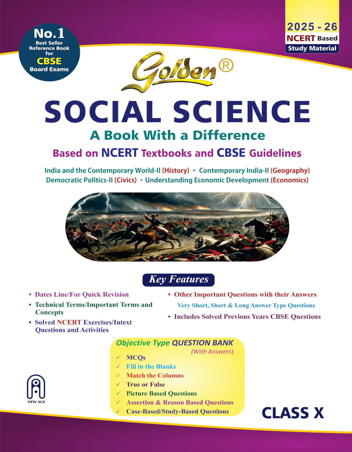 Golden Social Science Study Material Based on NCERT for Class-10 | For CBSE 2026 Board Exams | Objective Type Question | Solved NCERT Exercises | Previous Board Paper Solved | Assertion & Case Based - Retail Maharaj