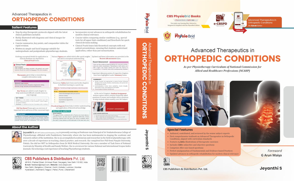 Advanced Therapeutics in Orthopedic Conditions ISBN - 9788197750076 | As per Physiotherapy Curriculum of National Commission for Allied and Healthcare Professions (NCAHP) - (PB 2026) - Retail Maharaj