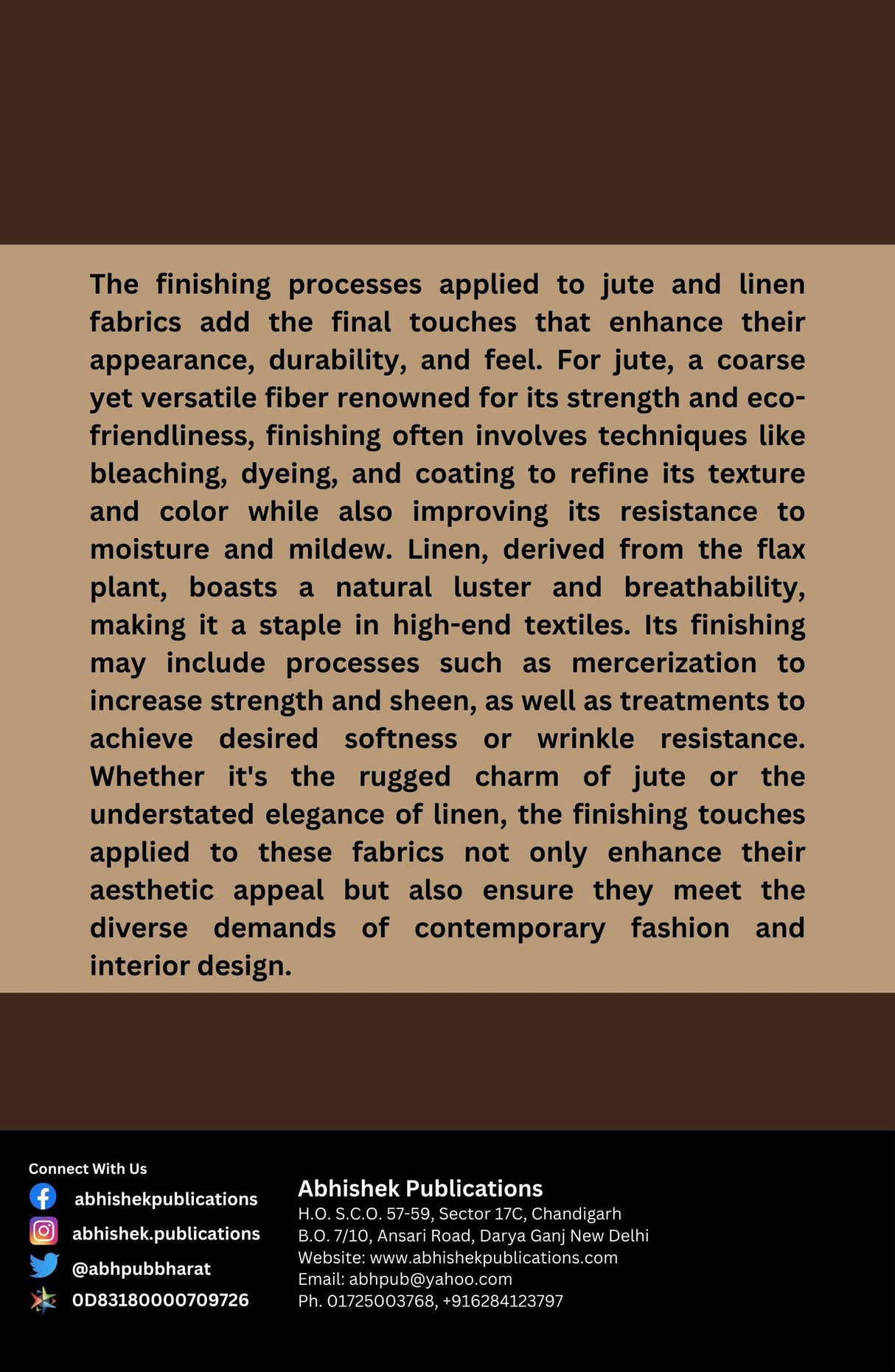 The Finishing of Jute and Linen Fabrics - Retail Maharaj