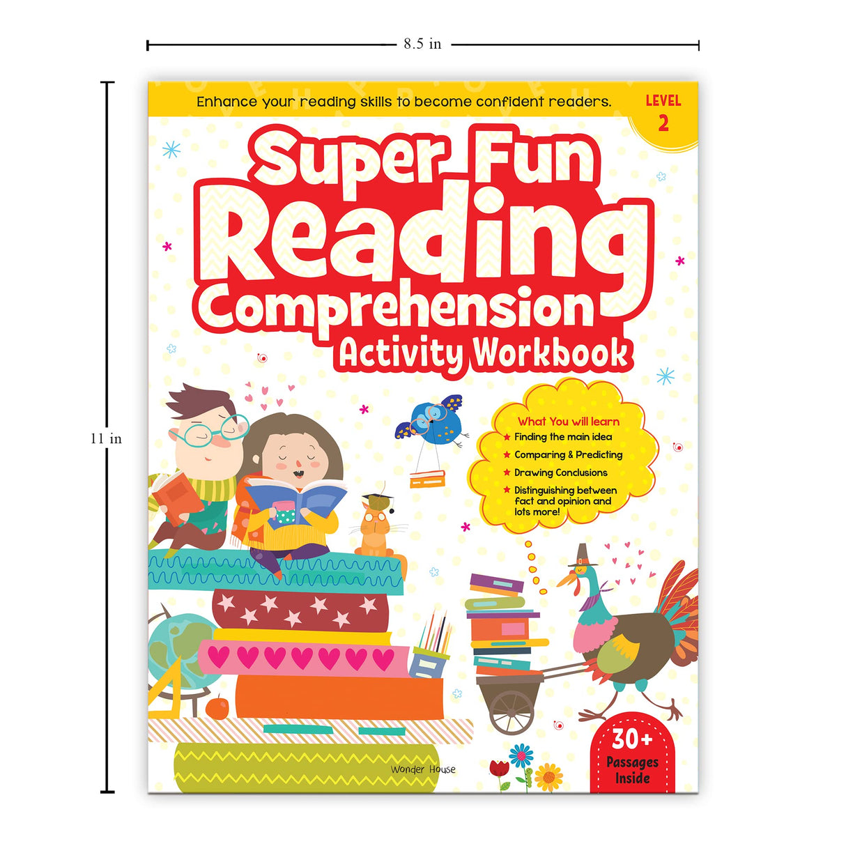 Super Fun Reading Comprehension Workbook: Level 2 | Activity Book for Kids | Ages 7–9 | Strengthen Reading & Thinking Skills with Engaging Passages - Retail Maharaj