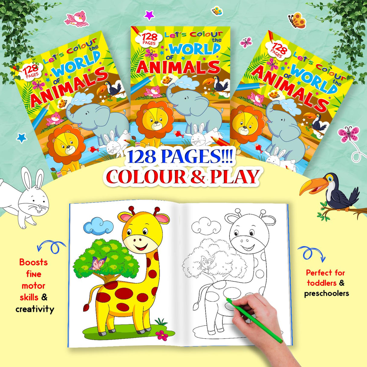 Let’s Colour the World of Animals: Activity & Colouring Book for Kids Ages 3–9 | Perfect Gift for Drawing, Painting & Creativity | Premium Paper Quality - Retail Maharaj