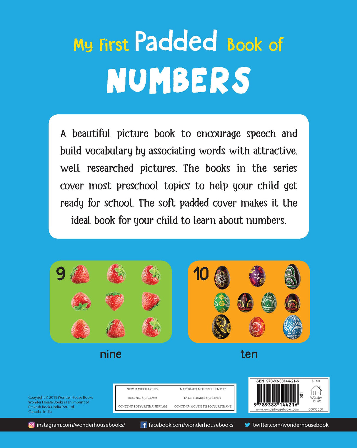 My First Padded Book of Numbers: Early Learning Board Book for Kids | Learn to Count with Bright and Engaging Pictures | Durable Padded Board Book for Babies, Toddlers & Preschoolers | Ages 0–5 Years - Retail Maharaj