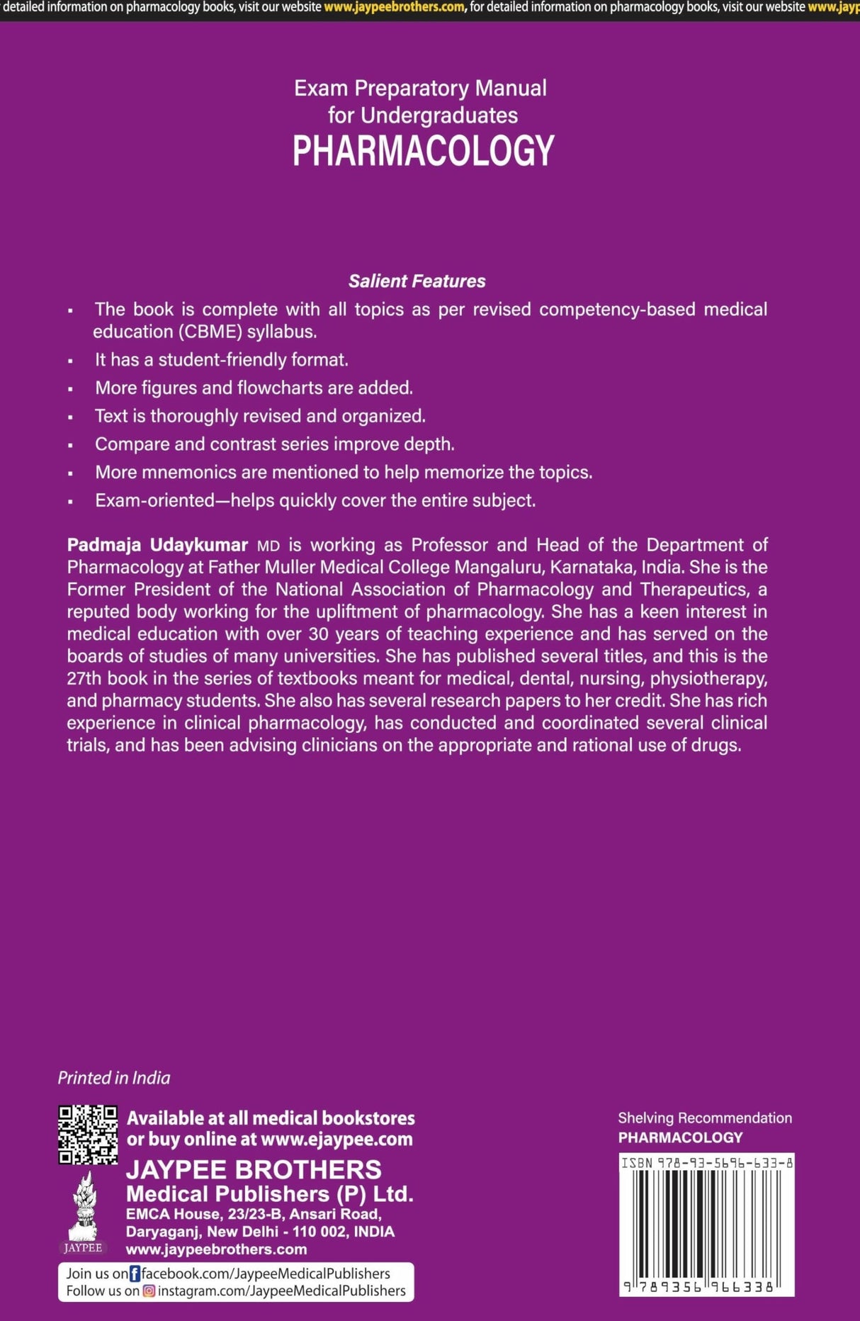 EXAM PREPARATORY MANUAL FOR UNDERGRADUATES PHARMACOLOGY - Retail Maharaj