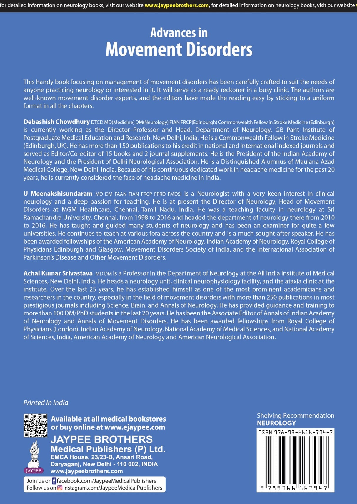 ADVANCES IN MOVEMENT DISORDERS (IAN) - Retail Maharaj