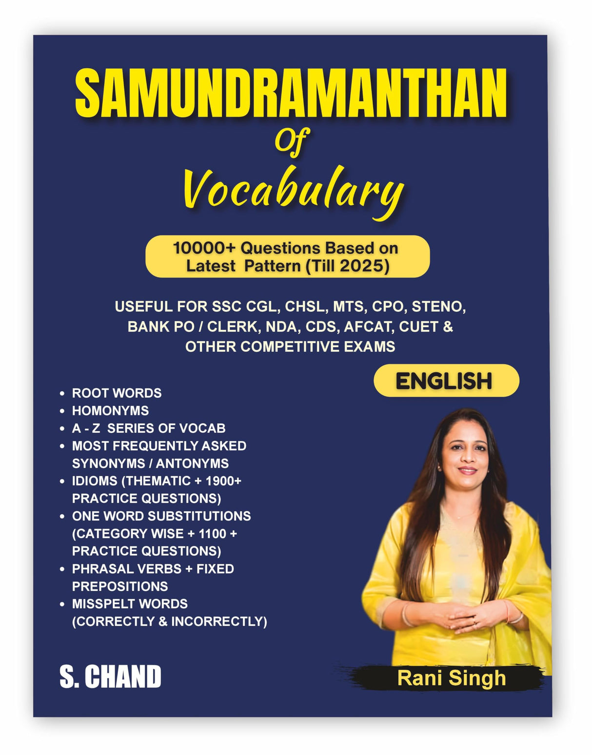 Samundramanthan of Vocabulary (Vocab) Book 2025 - 2026 for All Competitive Exams SSC CGL CHSL MTS CPO STENO, Banking Exam, Bank PO/ Clerk, NDA, CDS, ... Beginners & Advanced Learner) - S Chand Books - Retail Maharaj