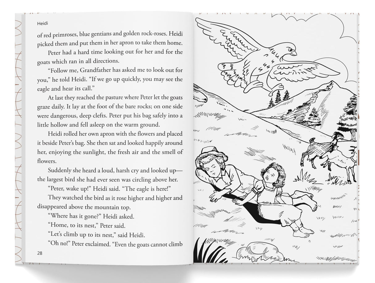 Heidi : Illustrated Abridged Children Classics English Novel with Review Questions - Retail Maharaj