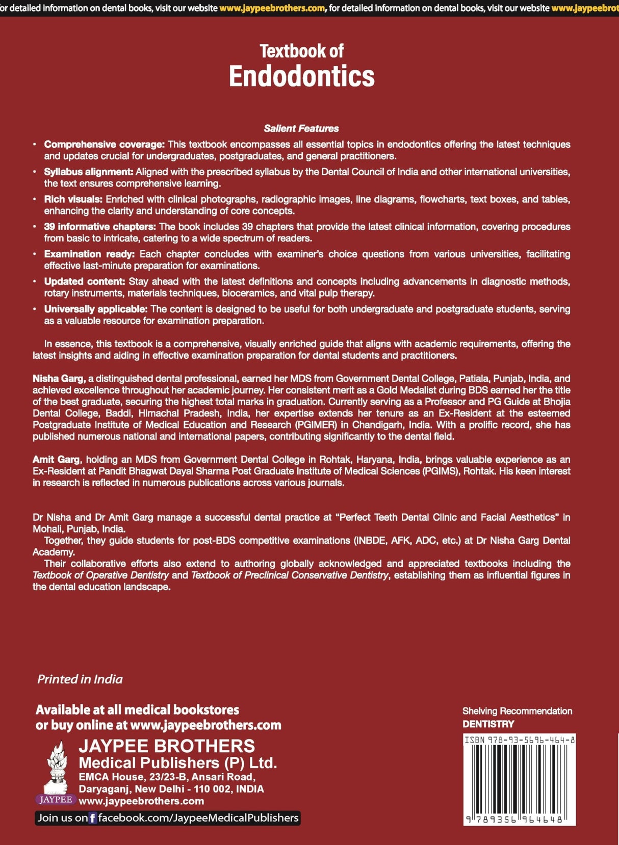 TEXTBOOK OF ENDODONTICS - Retail Maharaj