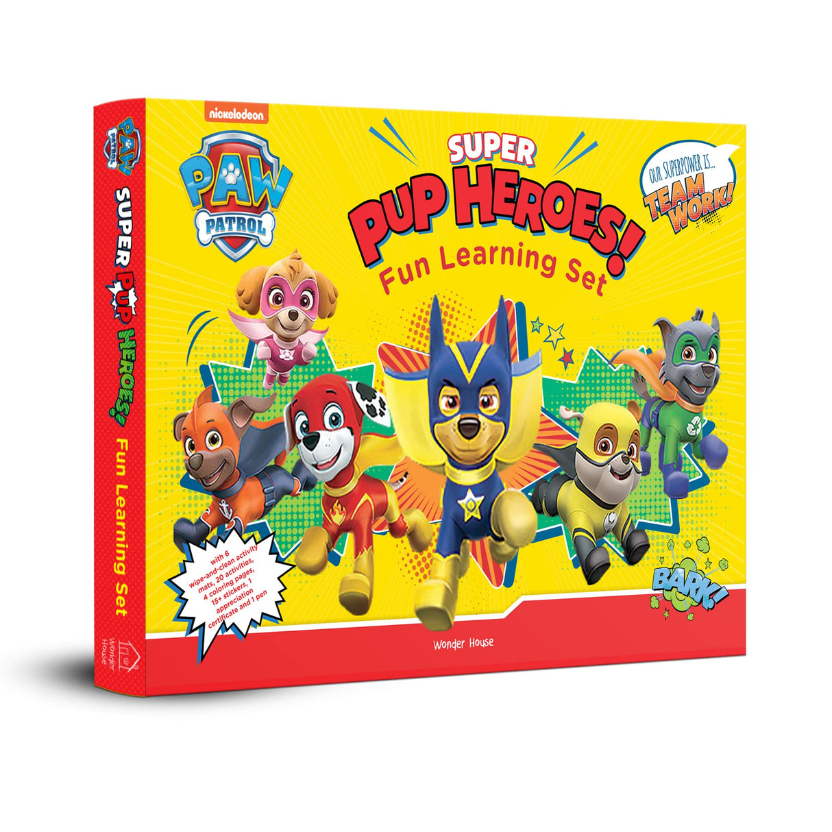 Nickelodeon Paw Patrol – Super Pup Heroes Off Duty!: Fun Learning Set Wipe & Clean Mats, Coloring Sheets, Stickers, Certificate & Pen | Ages 3–6 | 3+ Hours of Adventure-Packed Fun & Skill Practice - Retail Maharaj