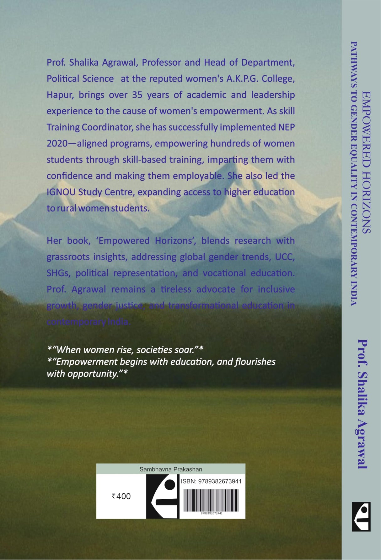 Empowered Horizons: Pathways to Gender Equality in Contemporary India - Retail Maharaj