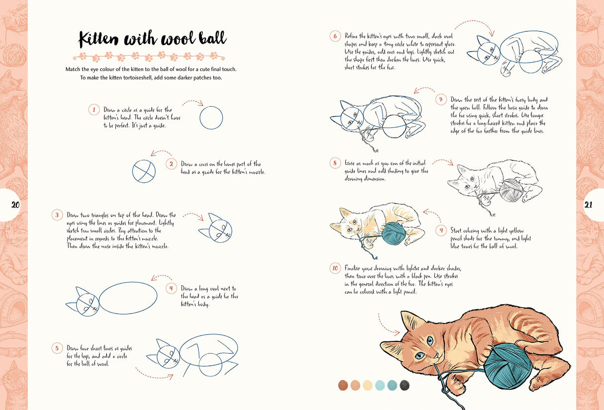 10 Step Drawing: Cats: Draw Over 50 Fabulous Felines in 10 Easy Steps - Retail Maharaj