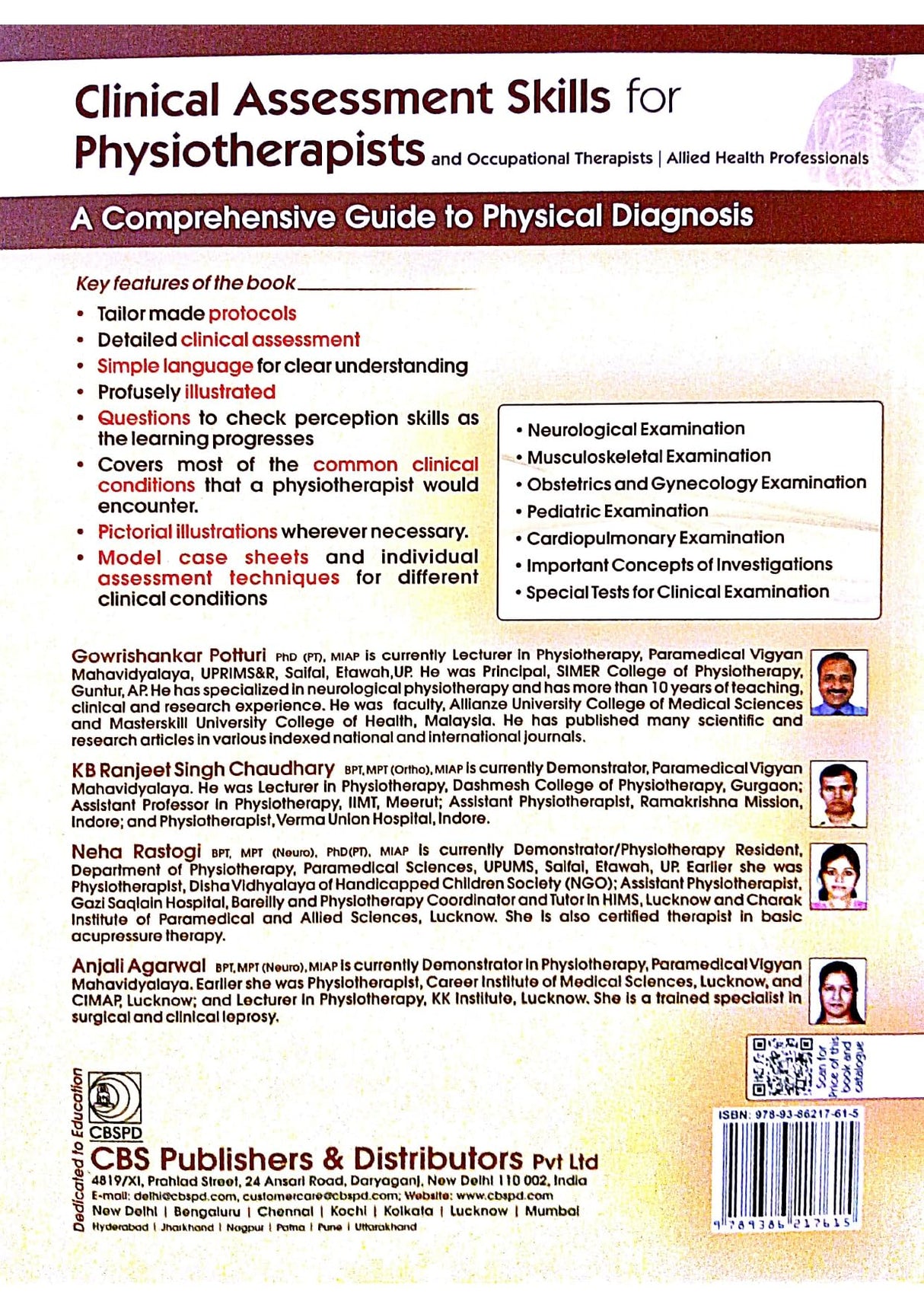 Clinical Assessment Skilss For Physiotherapists And Occupationals (Pb 2017) - Retail Maharaj