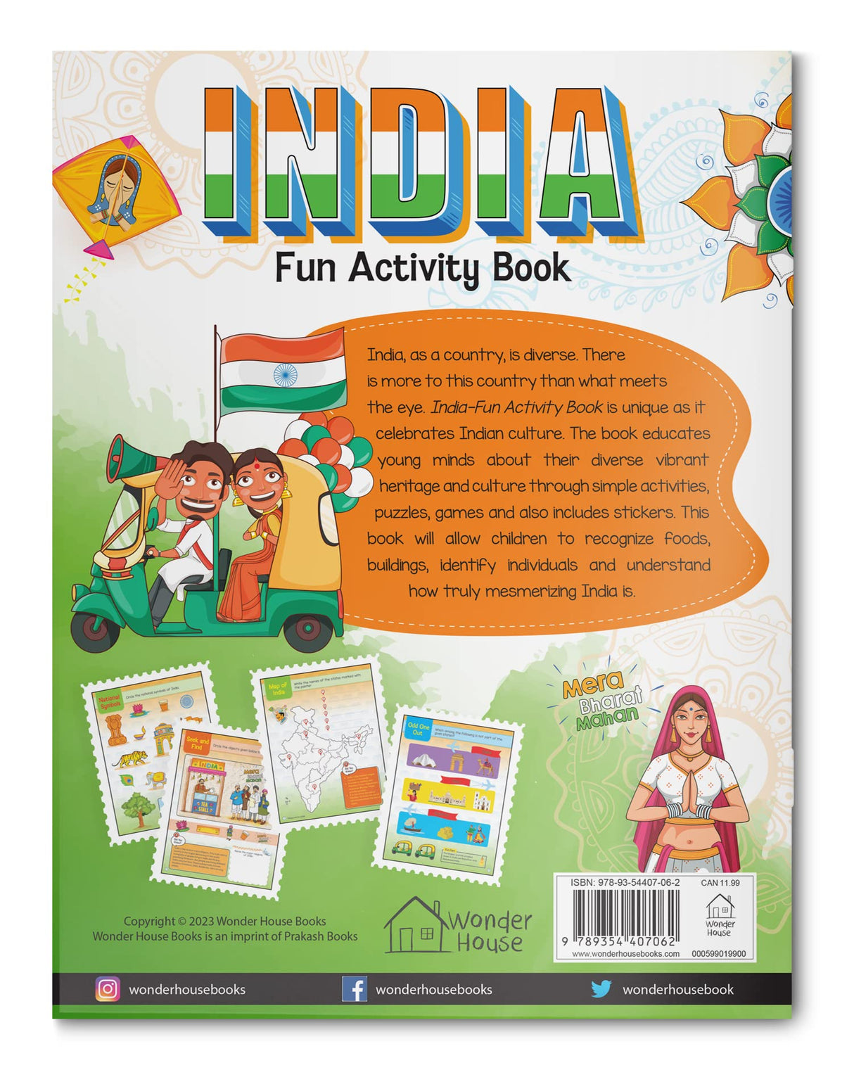 India: Fun Activity Book for Children | Explore Culture, Monuments, Festivals & Maps | Ages 5–10 | 3+ Hours of Interactive Learning and Discovery - Retail Maharaj