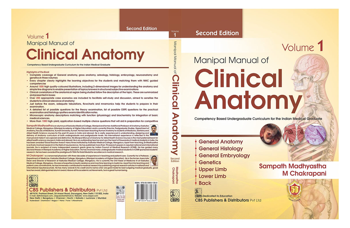 MANIPAL MANUAL OF CLINICAL ANATOMY 2ED VOL 1 (PB 2023) - Retail Maharaj