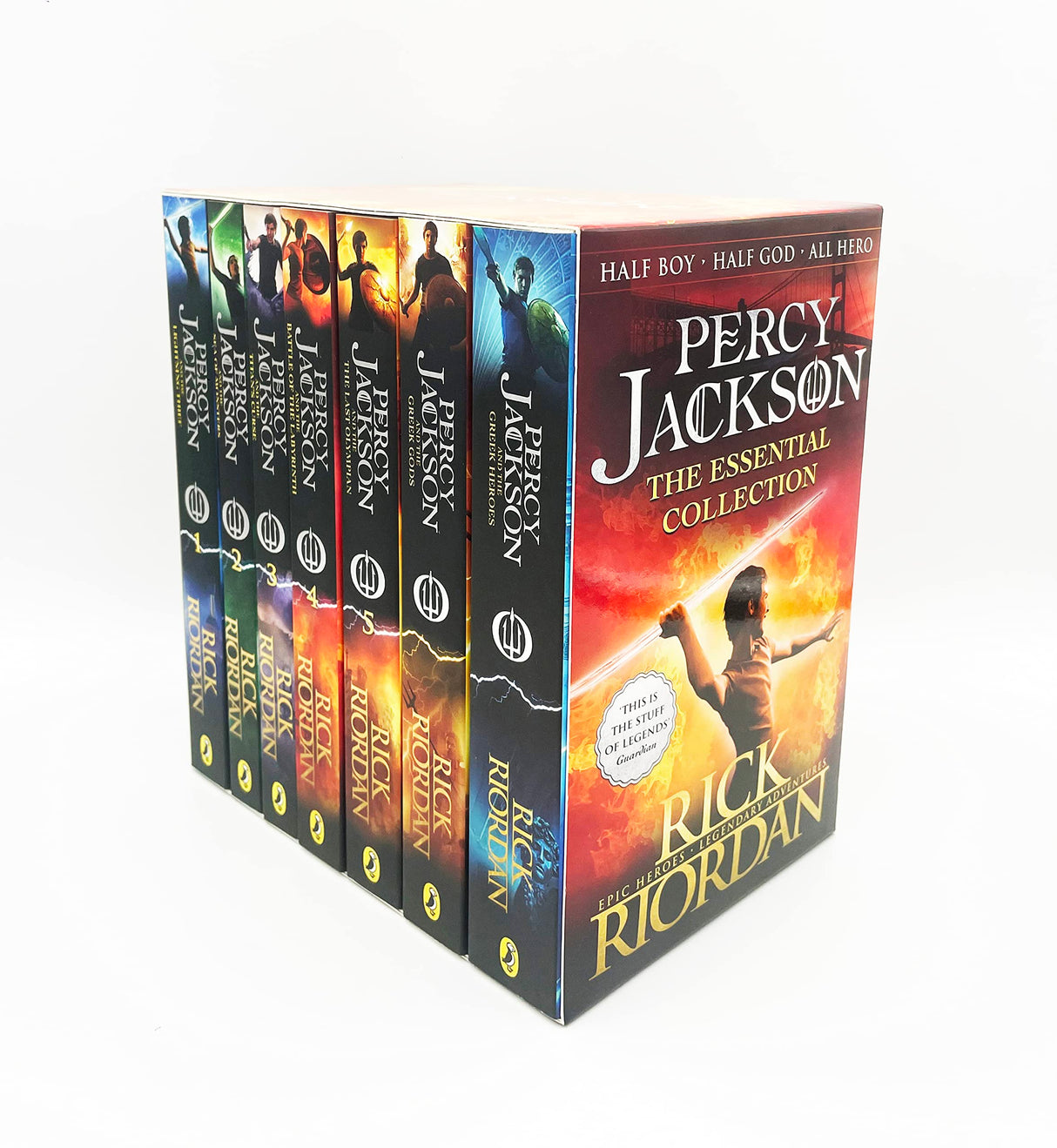 The Essential Percy Jackson Collection (7 Books Set) by Rick Riordan (Lightning Thief, Sea of Monsters, Titan's Curse, Battle of Labyrinth, Last Olympian, Greek Heroes, Greek Gods) - Retail Maharaj