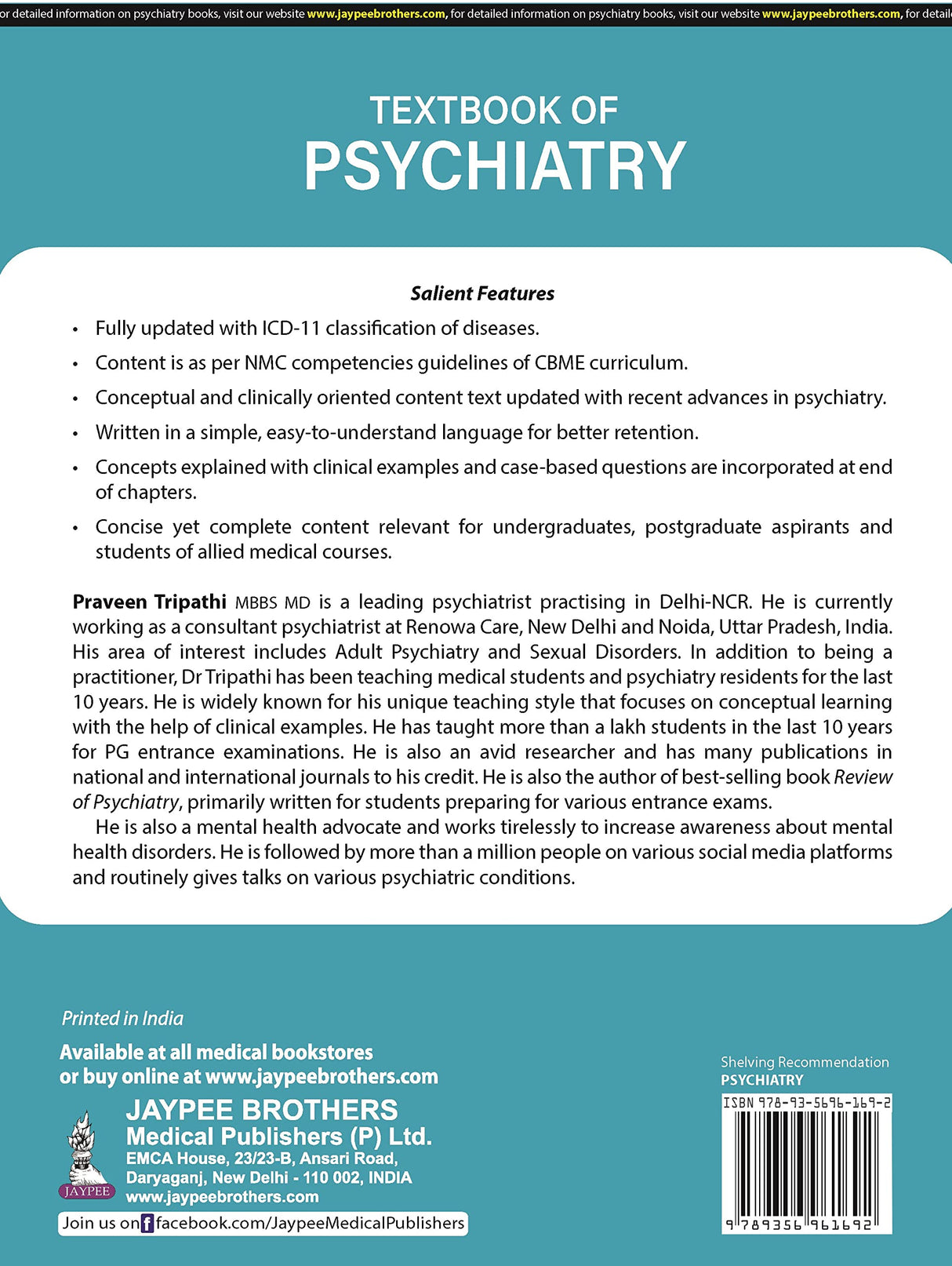 TEXTBOOK OF PSYCHIATRY: CONCEPTS TO CLINICS - Retail Maharaj