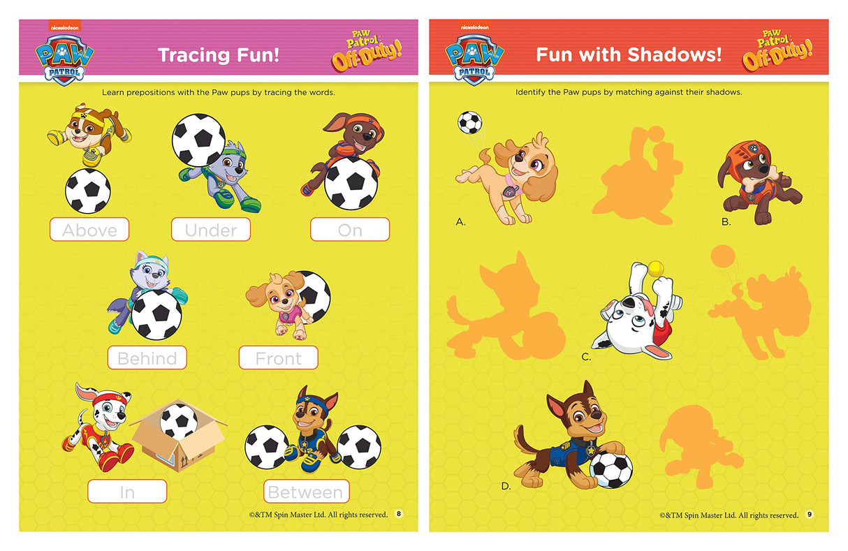 Nickelodeon Paw Patrol – Off Duty! Fun Learning Set | Wipe & Clean Mats, Coloring Sheets, Stickers, Certificate & Pen | Ages 3–7 | Learn Through Play with Your Favorite Pups - Retail Maharaj
