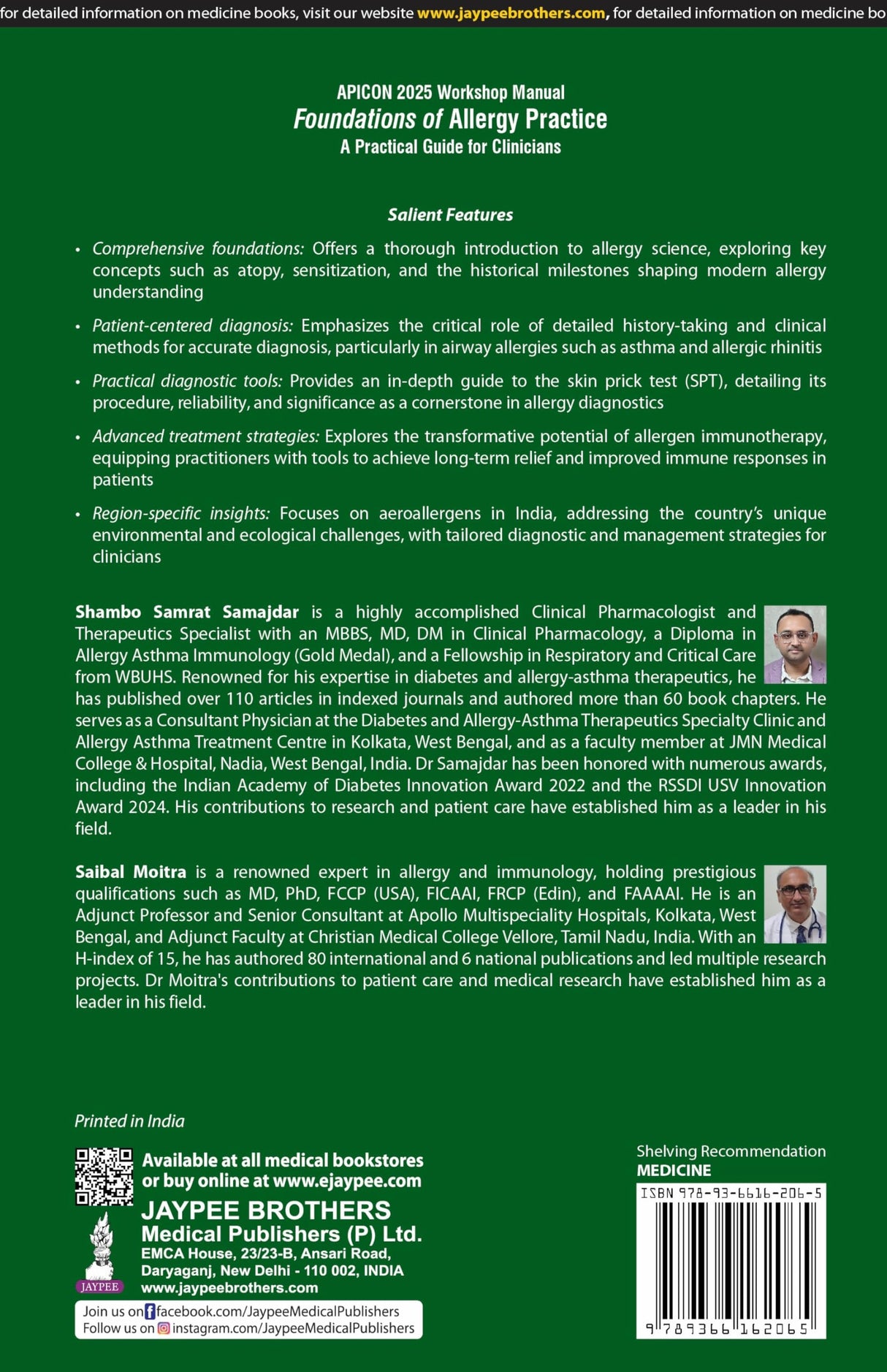 APICON 2025 WORKSHOP MANUAL FOUNDATIONS OF ALLERGY PRACTICE A PRACTICAL GUIDE FOR CLINICIANS - Retail Maharaj