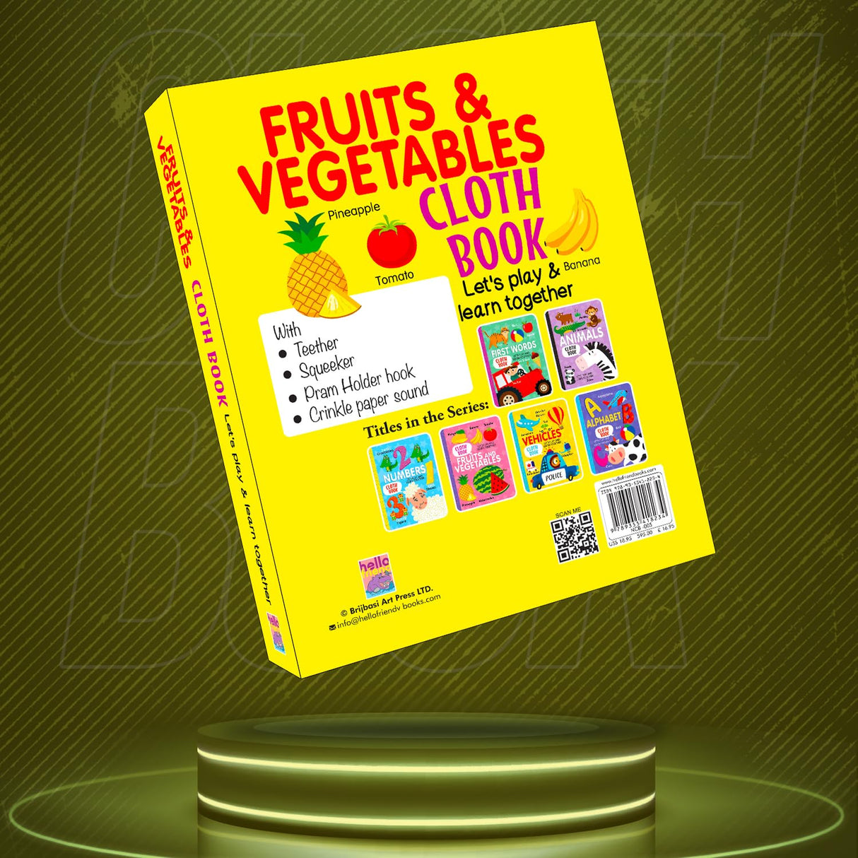 Hello Friend Books Fun With Fruits And Vegitables - Cloth Book for Early Learning and Interactive Education - Retail Maharaj