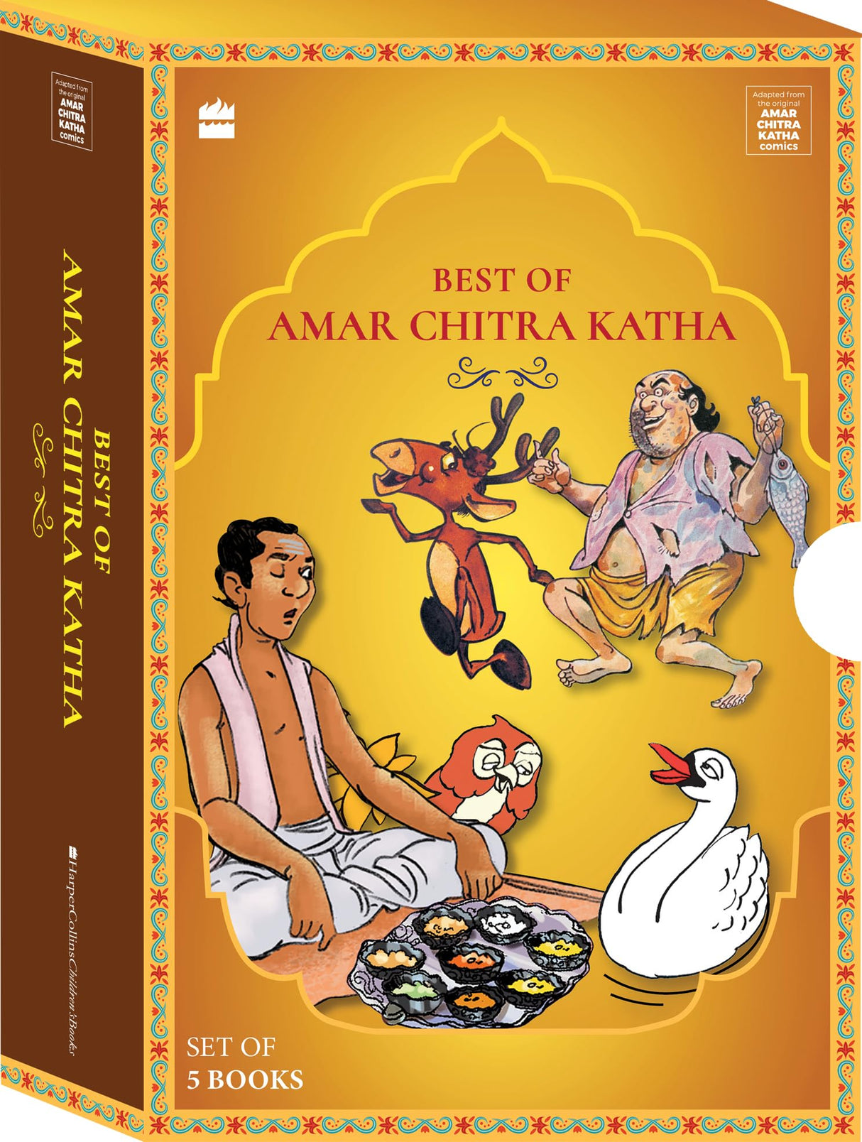 Best Of Amar Chitra Katha: Boxset of 5 chapter books containing Stories from the Panchatantra, Tales of Wit and Wisdom, Jataka Tales, Fabulous F (The Amar Chitra Katha Collection) - Retail Maharaj