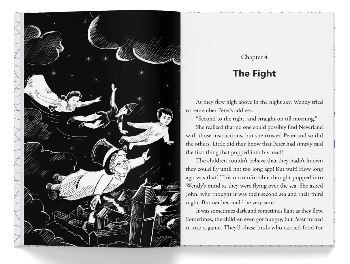 Peter Pan : Illustrated Abridged Children Classics English Novel with Review Questions - Retail Maharaj