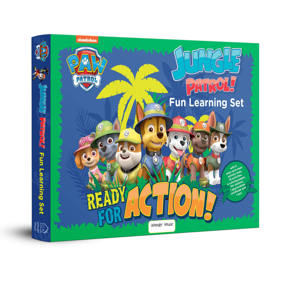 Nickelodeon Paw Patrol – Jungle Patrol! Fun Learning Set Includes Wipe-Clean Mats, Coloring Sheets, Stickers, Certificate & Pen | Action-Packed Learning with the Pups | Ages 3–6 | 3+ Hours of Adventure & Activities - Retail Maharaj
