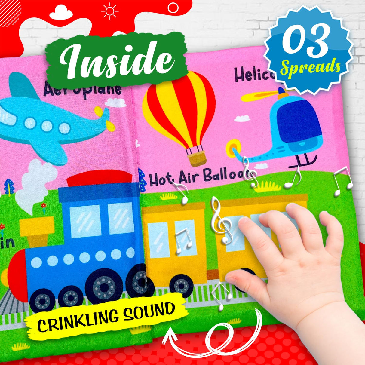 Vehicles Cloth Book for Early Learning and Interactive Education for Kids - Retail Maharaj