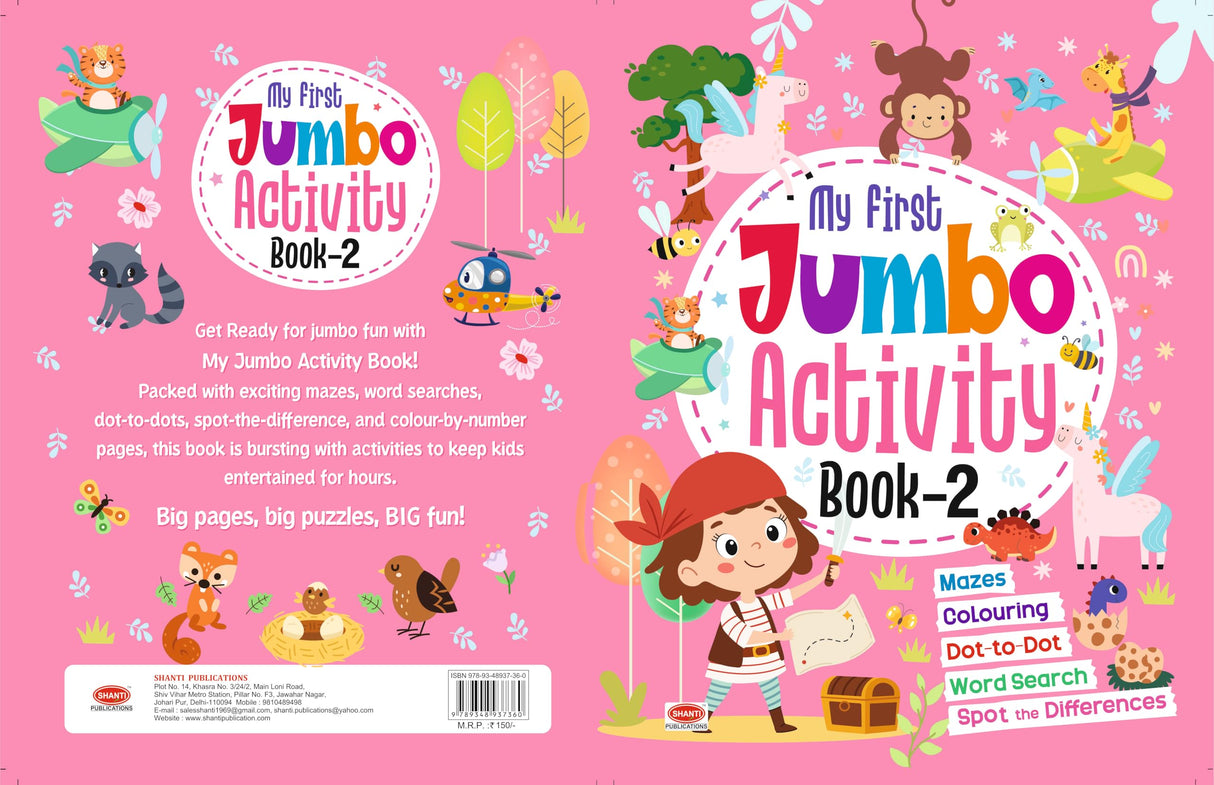 My First Jumbo Activity Book-2, Mazes, Colouring, Dot-to-Dot, Word Search, Spot the Differences Jumbo Activity Book No. 2: 80 Pages of Fun Activities ... Differences | Activity Workbook With Answers - Retail Maharaj