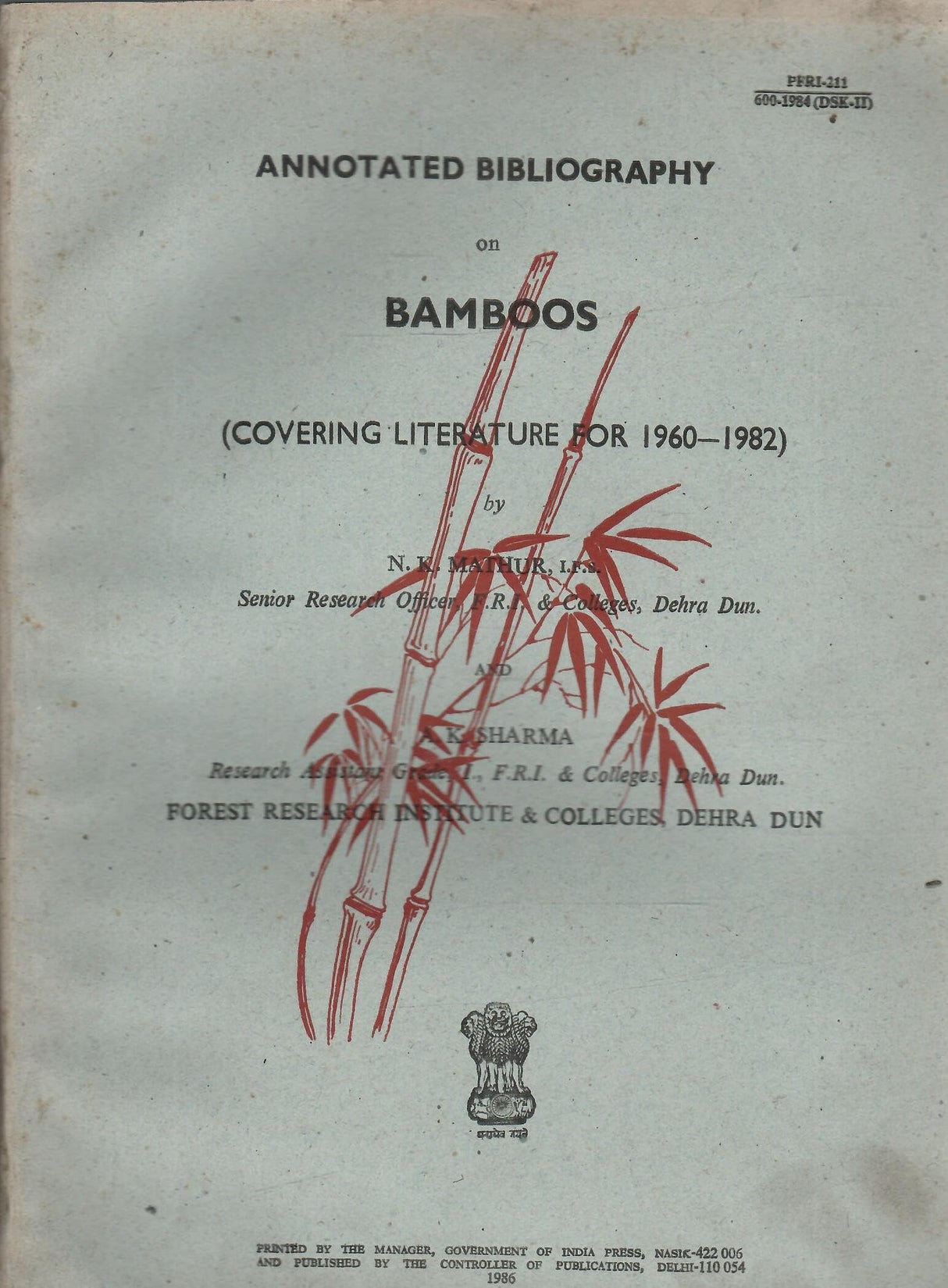 Annotated Bibliography On Bamboos (Covering Literature For 1960-1982)