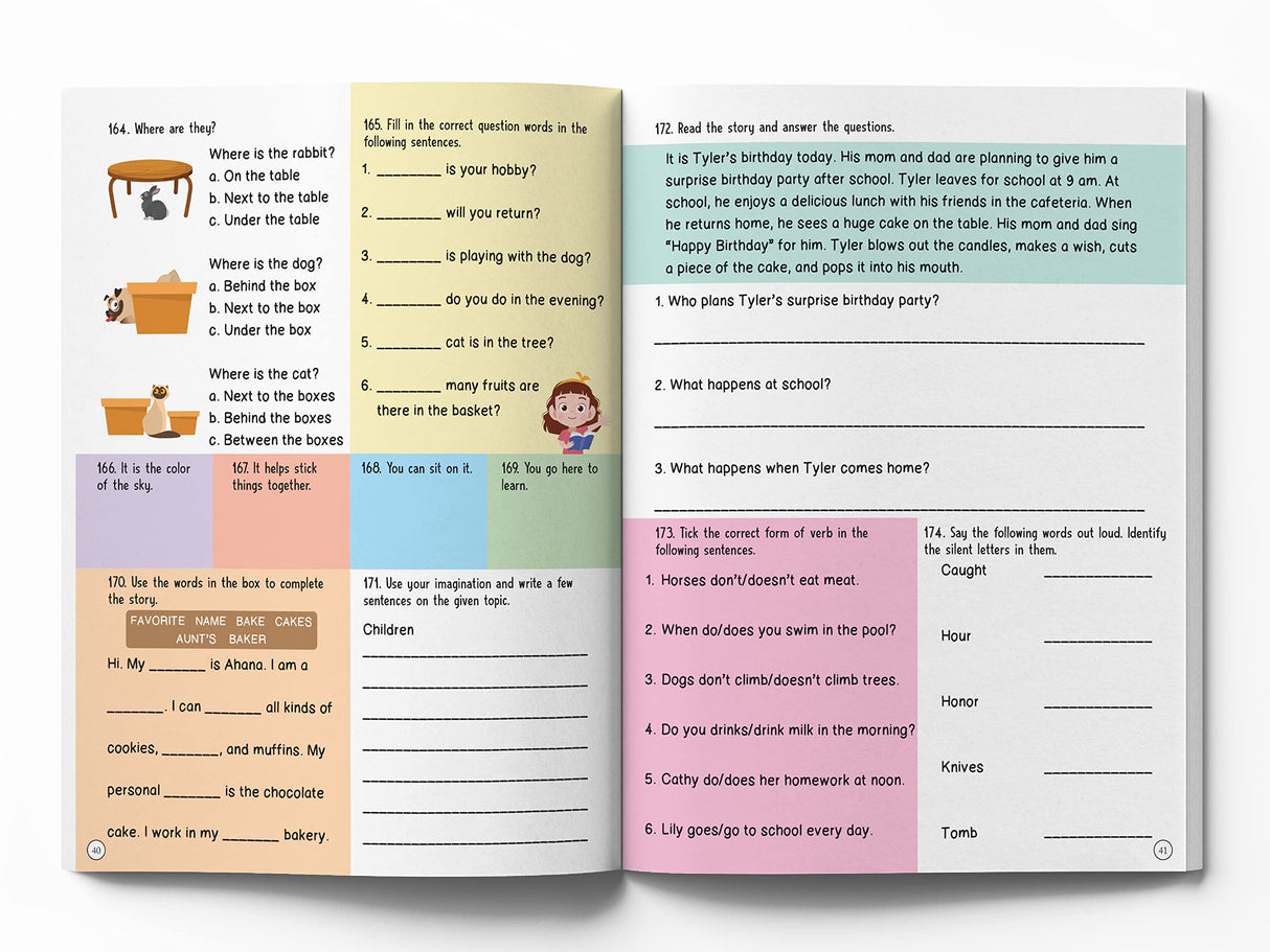 201 English Activity Book: Fun Activities and Grammar Exercises | Alphabet & Words, Rhyming & Opposites | Ages 5–9 | 4+ Hours of Interactive Learning - Retail Maharaj