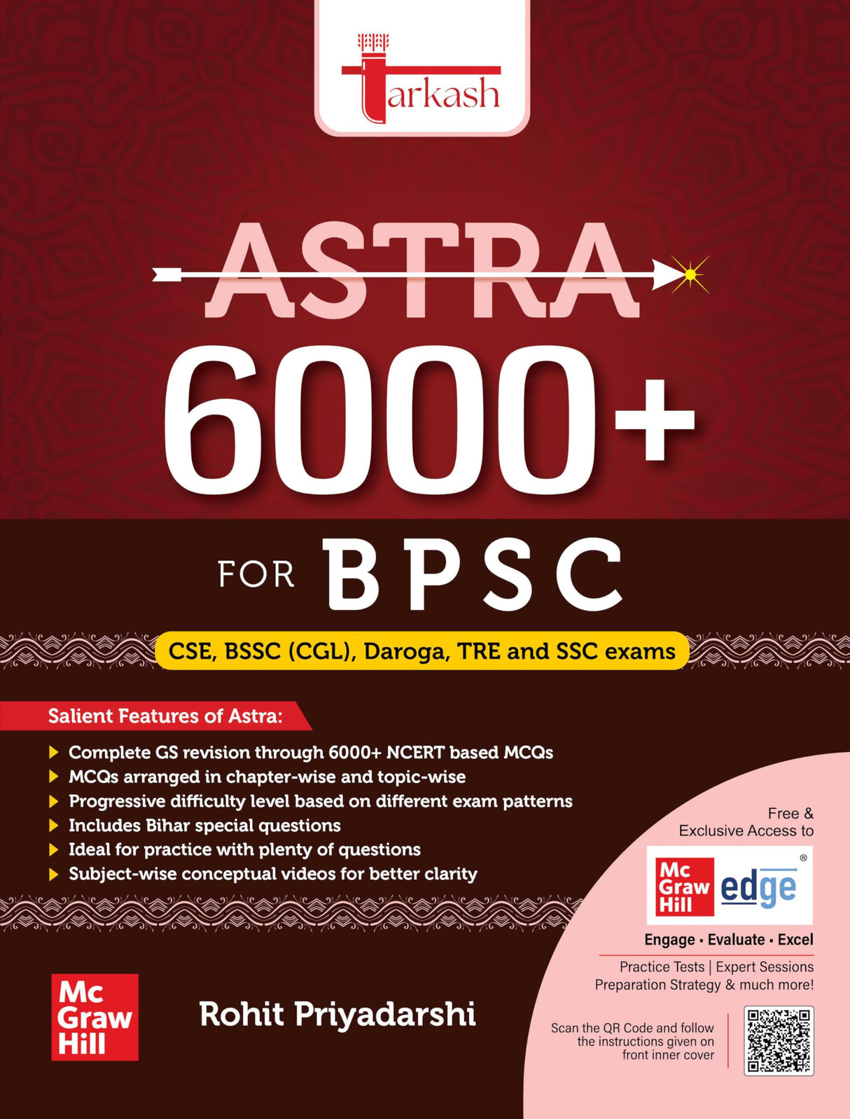 Astra 6000+ GS Practice MCQs (English) for BPSC (CCE, TRE, Daroga), BSSC (CGL) and SSC exams 2026 | Tarkash | Rohit Priyadarshi | Bihar Special | Subject wise & Topic wise NCERT based MCQs - Retail Maharaj