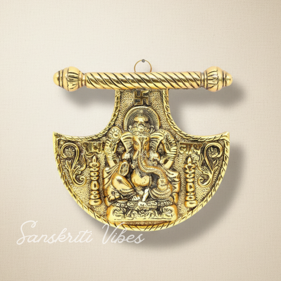 Metal Wall Hanging Ganesha Statue Decorative Ganpati Wall Art For Home Entrance Living Room And Gift Purpose - Retail Maharaj