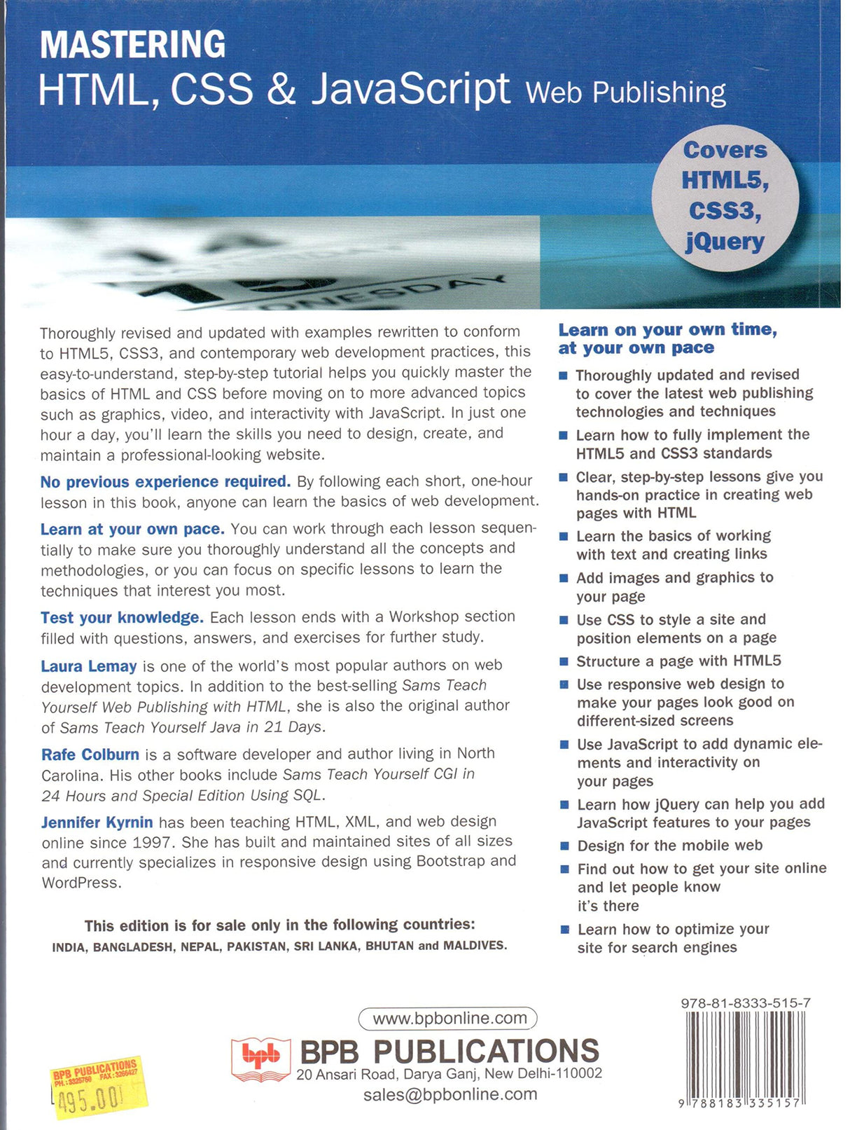 MASTERING HTML, CSS & Java Script Web Publishing - Retail Maharaj