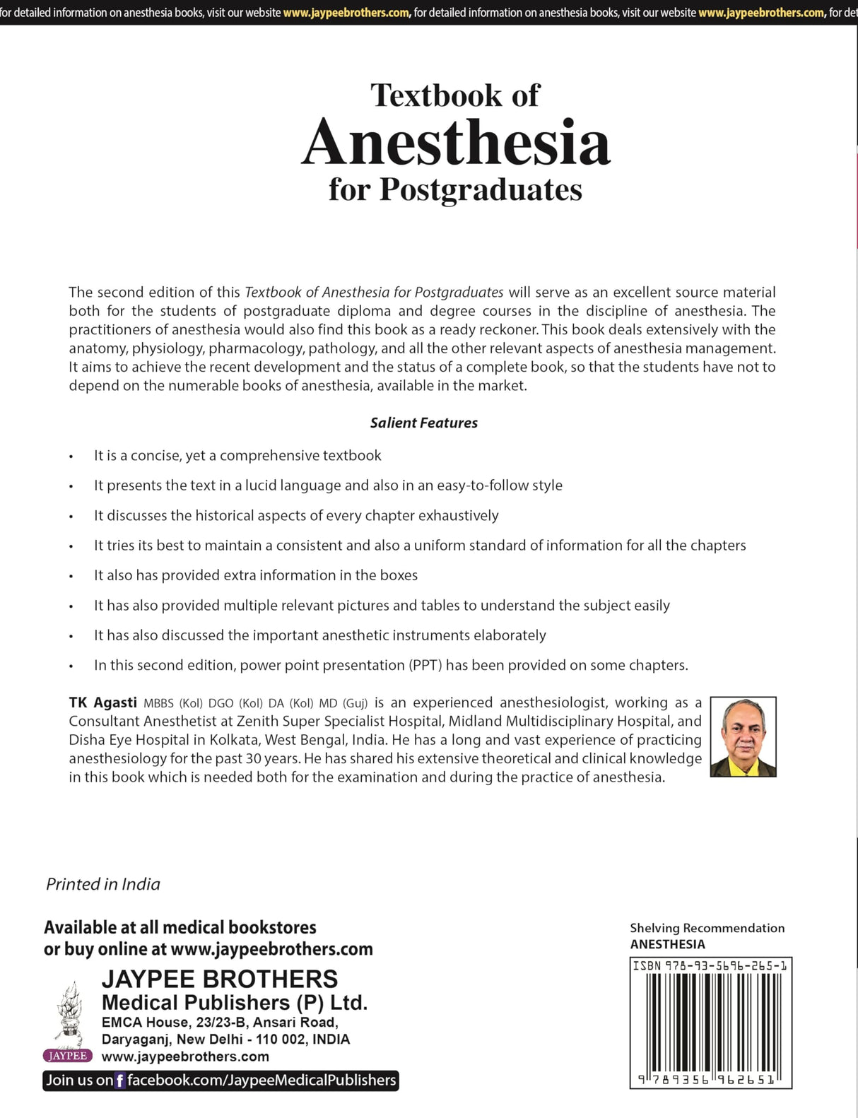 TEXTBOOK OF ANESTHESIA FOR POSTGRADUATES (2 VOLUMES) - Retail Maharaj