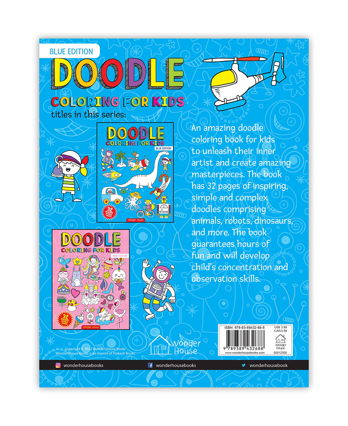 Doodle Coloring For Kids - Blue Edition - Retail Maharaj