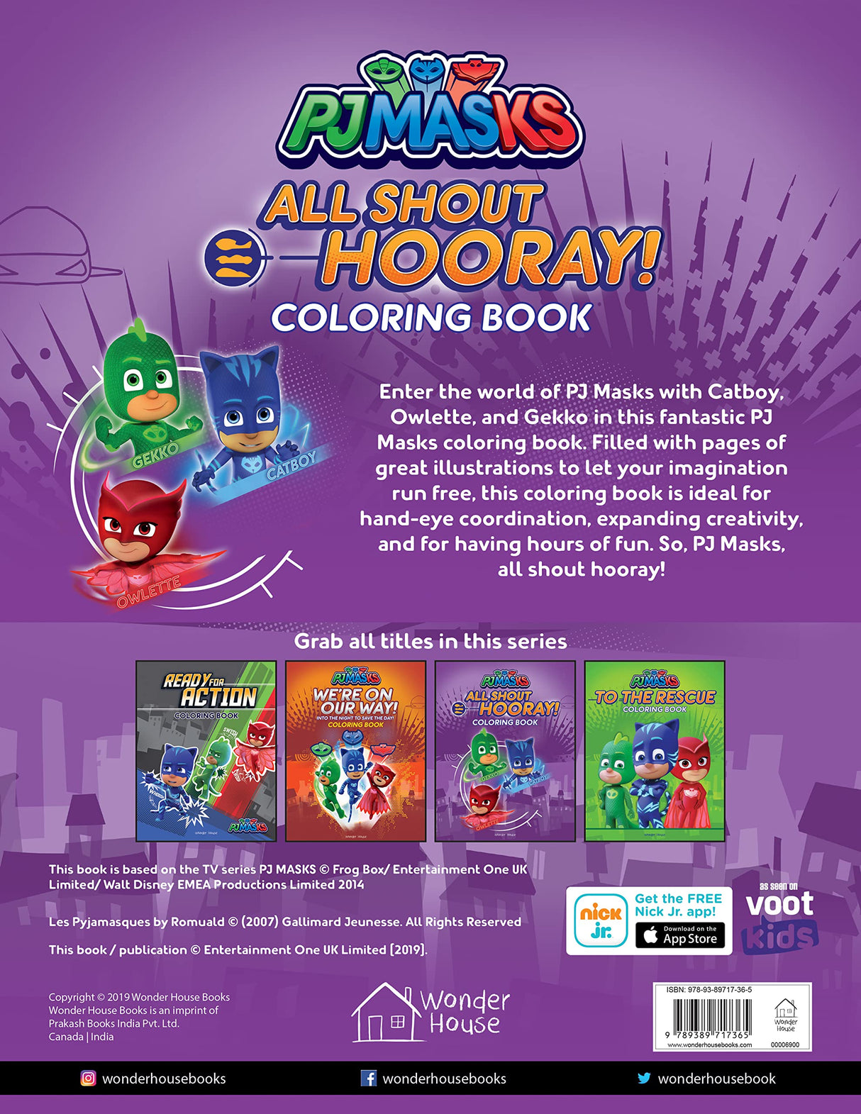 PJ Masks - All Shout Hooray: Coloring Book For Kids - Retail Maharaj